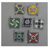 WWII German Division Flag Pins (7)