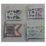 German WWII Regimental Flag Badges (4)