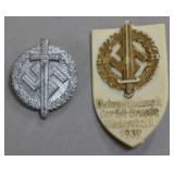 German SA Sports Badge and Tinnie 1939