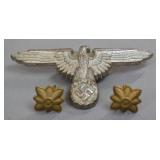 WWII German Cap Eagle and Rank Pips