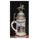 German Regimental Porcelain Beer Stein c.1900