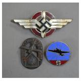 Third Reich aviation and civil defense badges (3)