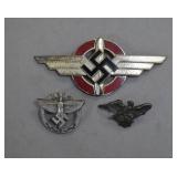Third Reich DLV and NSFK insignia badges (3)