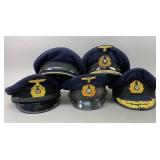 Lot of 5 Assembled WWII-Style Naval Caps
