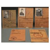 German Nazi SA Stormtrooper Identification Cards