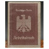 WWII German Stralsund Arbeitsbuch Document