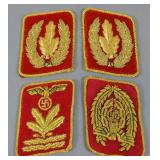 Four WWII-Style German High-Rank Collar Tabs