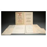 German WWII Nazi Military Award Documents