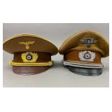 Two High-Quality Reproduction Nazi Caps