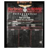 WWII German NSDAP Enamel Steel Notice Board Sign