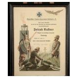 1917 Bavarian Fire Brigade WWI Memorial Cert