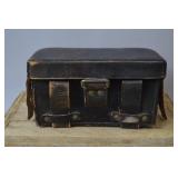 WWII German Black Leather Medical Belt Pouch