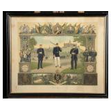 Framed German Imperial Reservist Lithograph
