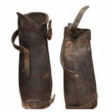 Antique Molded Leather Cavalry Style Leg Gaiters