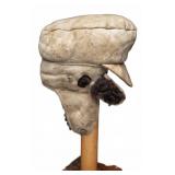 WWII Era Shearling Lined Flight Helmet Cap