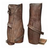 Antique Molded Leather Cavalry Style Leg Gaiters