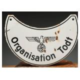 WWII Organisation Todt Porcelain Enamel Gorget