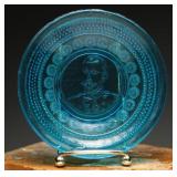Austrian Blue Pressed Glass Franz Joseph Plate