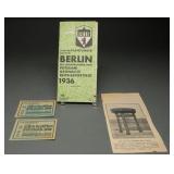 1936 Berlin Olympics Documents & Map, 4