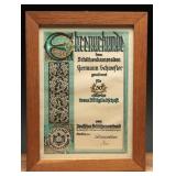 Deutscher Schützenverband 30-Year Honor Document