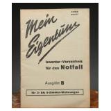 1944 German Civilian Air Raid Inventory Booklet