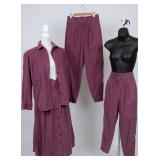 Vintage 80s Sparks Purple Corduroy 3-Piece Set