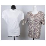 Two Vintage 80s Deadstock Cotton Tops, Size Large