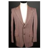 Vtg 70s Cricketeer Herringbone Double Knit Blazer