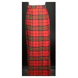 Vintage 1970s Wool Blend Plaid Kilt Maxi Skirt