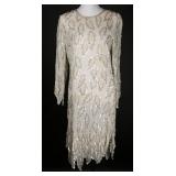 Vintage 80s Lillie Rubin Beaded 3D Evening Dress