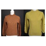60s Vintage Mod Wool Sweaters, Padora and Garland