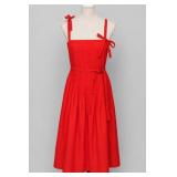 80s Nipon Boutique Red Cotton Bow Dress - XS/S
