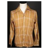 Late 60s Arrow Monarch Mustard Yellow Plaid Shirt