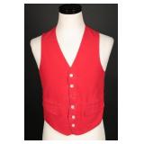 60s Reversible Red & Tattersall Plaid Wool Vest