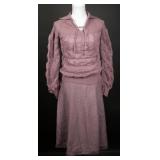 Vintage 1970s COLLAGE Knit Sweater & Skirt Set