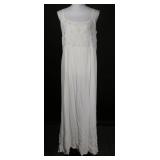 Vtg 90s Boho Angel Ribbons Embroidered Maxi Dress