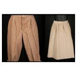 Vtg 70s Tan Corduroy Skirt & Knickerbocker Pants