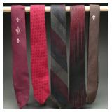Group of 5 Vintage 60s Silk Mod Designer Neckties