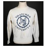 Vtg 60s Single V Thatcher University Sweatshirt