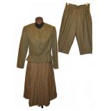 80s Vintage Malouf Jr Green Wool Trachten 3pc.