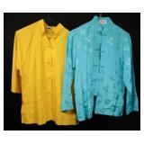 Two Vtg. Ladies Chinese Silk & Cotton Tang