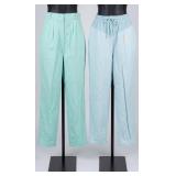 Vintage 1980s Sasson & Skiva Blue Cotton Pants