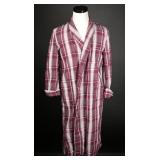 Vintage 60s Personalized Maroon Plaid Cotton Robe