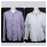 Vintage 80s Nouveau Western Style Shirt, Lot of 2