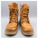 70s-80s Texas Steer Brown Leather Work Boots 9D