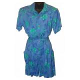 Vintage 80s-90s Studio Wear Printed Rayon Romper