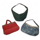 Lot of 3 Vintage 1980s Fabric Shoulder Handbags