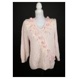 Vintage 80s Bonnie & Bill Pink Knit Sweater