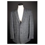 Nicolini Harris Tweed Charcoal Plaid Wool Blazer