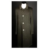 Vtg 60s London Fog Herringbone Tweed Trench Coat